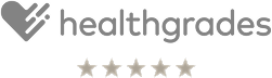 Healthgrades logo with five-star rating design.